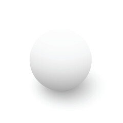 3D white sphere with subtle soft shadow. Vector