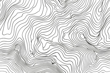 Topographic map background with contour lines in the style of a terrain pattern vector illustration. Abstract line art of topography contours for a poster design