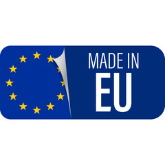 Made in Europe Flat Icon for Banner Design. Made in EU Label Icon