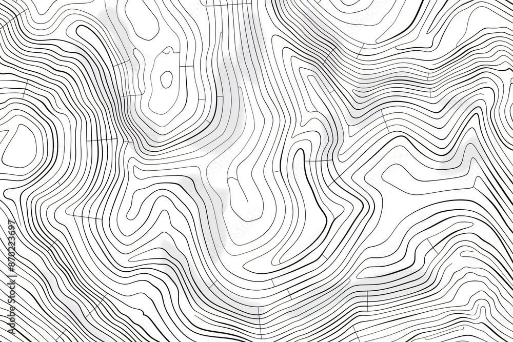 Poster topographic map background with contour lines in the style of a terrain pattern vector illustration.