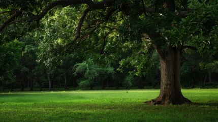 Fototapeta premium Background of Nature. A Lush Oak Tree