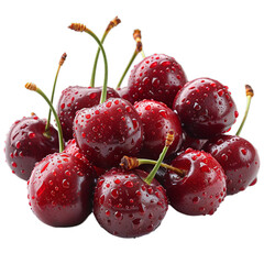 Detailed cutout of a A bunch of cherries isolated 