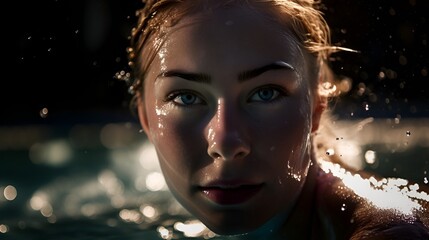 Young woman swimming