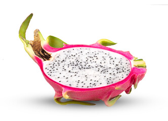 Half dragon fruit, pitaya isolated on transparent png