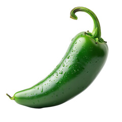 Detailed cutout of a A fresh jalapeno pepper isolated 