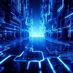 Blue Glow Technology Background