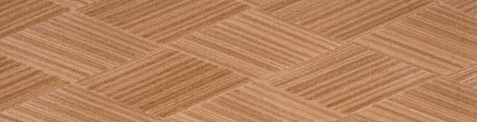 Elegant crisscrossing wooden veneer with a smooth finish and natural tones