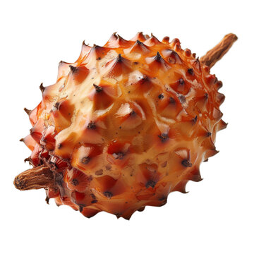 Detailed cutout of a A single pulasan fruit isolated 