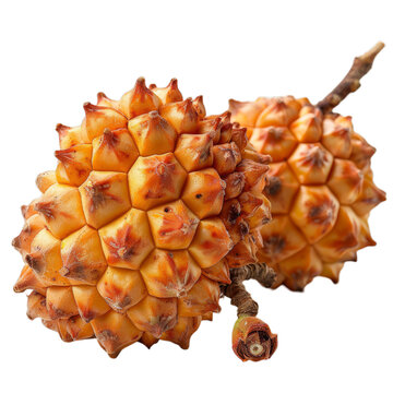 Detailed cutout of a A single pulasan fruit isolated 