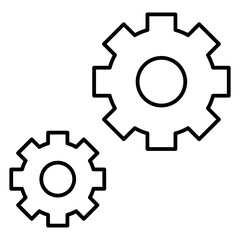 Black settings icon. Cogwheel symbol. Gear wheel vector linear icon for use in any purpose.
