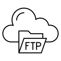 FTP icon. FTP server vector symbol and web connection icon.