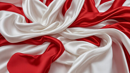 red and white silk fabric background