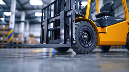 Forklift in Warehouse Setting, Prepared for Goods Movement and Distribution