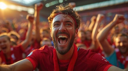 Obraz premium Rejoice in the jubilation of fans as the final whistle confirms victory for your beloved team