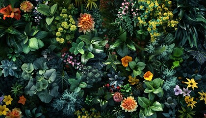 Fototapeta premium Exquisite Array of Botanical Elements Top View