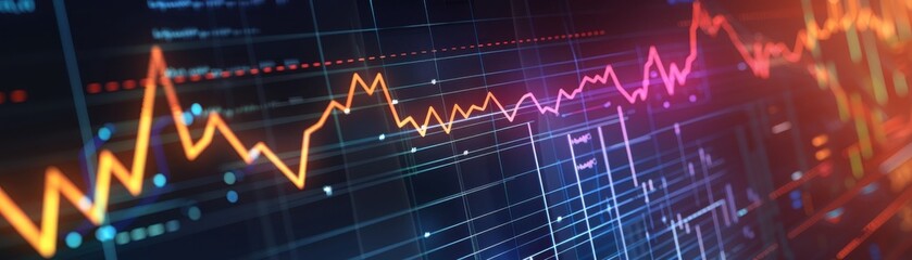 Data visualization of economic downturn with red arrows, advanced tone, monochromatic color scheme, top view, highlighting financial decline