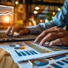 Financial analysis on business strategy, audit or financial specialists audits and analyze financial report and chart for investment concept