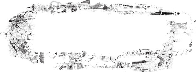 Glitch distorted grange shape . Noise grungy logo . Trendy defect error shapes . Glitched frame .Grunge textured . Distressed effect .Vector shapes