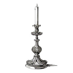 Obraz premium Candlestick Antique Sketch in Black and White