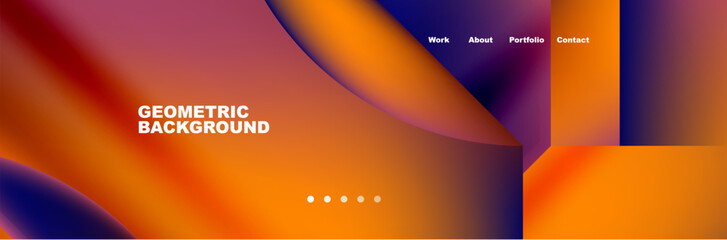 Obraz premium Abstract geometric shapes web design page. Vector Illustration For Wallpaper, Banner, Background, Card, Book Illustration, landing page