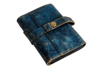Antique navy wallet isolated on transparent background