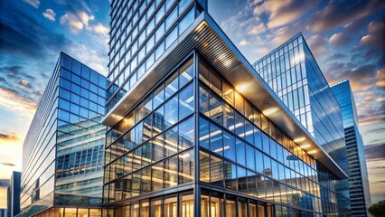 Fototapeta premium Impressive Modern Architecture Of Glass And Steel Skyscraper Buildings Reaching For The Sky