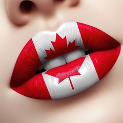 deep red lips and flag colors