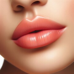 Fototapeta premium Deep red lips and flag colors