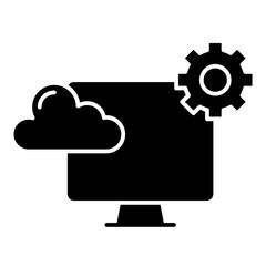 Cloud computing with setting icon symbol