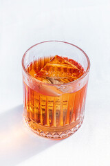 tasty cocktail on the white