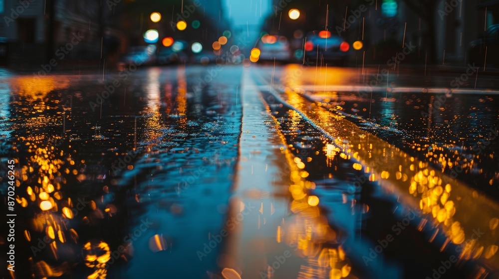 Poster the rhythmic sound of rain hitting the pavement provides a calming backdrop for introspection and da