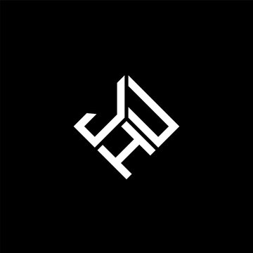 JHU letter logo design on black background. JHU creative initials letter logo concept. JHU letter design.