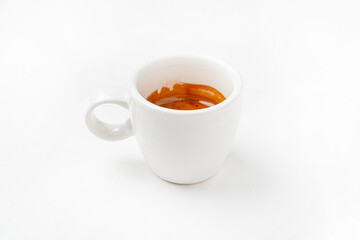 cup of coffee on the white