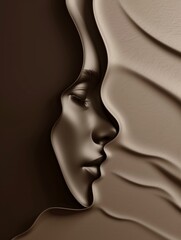 Stylish silhouette of a female face