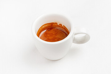 cup of coffee on the white