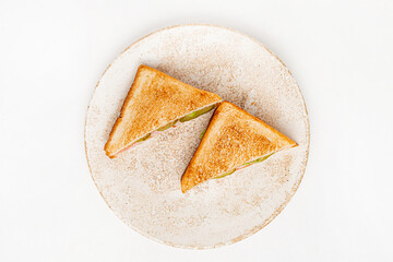 sandwch on the grey plate