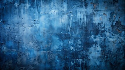 Obraz premium Dark blue abstract grunge textured concrete wall background with rough aged vintage design element for artistic projects.