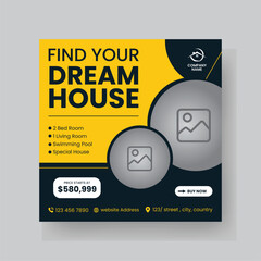 Modern Real state Home rent social media post Sale or carousel design template