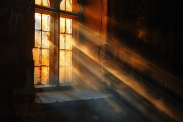 light going through a church window. ai generative