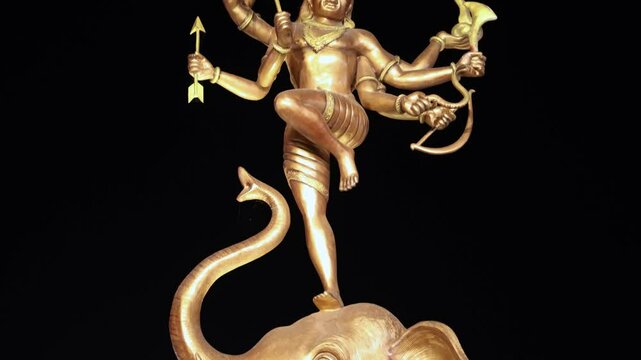 idols of hindu holy god at outdoor at night from different angle video is taken at mahakaleshwar mahakal temple corridor ujjain madhya pradesh india.