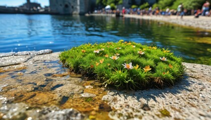 White Flowers in a Creek.