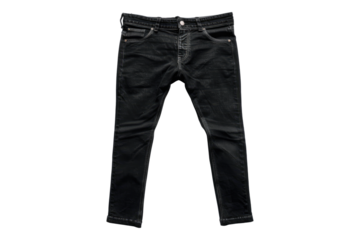 Black jeans isolated on transparent background