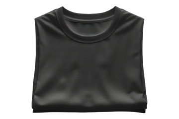 Black Folded t shirt isolated on transparent background