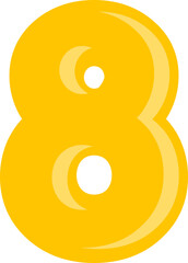 Cartoon bold number 8