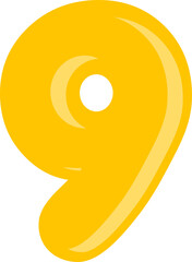 Cartoon bold number 9
