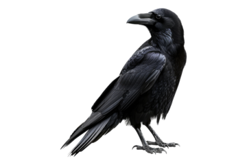 Black ravan isolated on transparent background