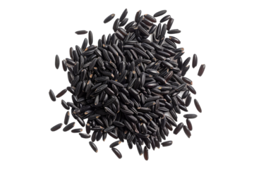 Black rice isolated on transparent background