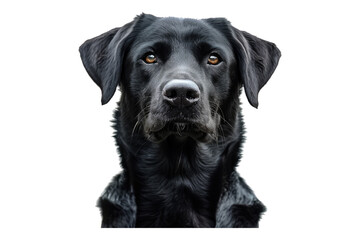 Black dog isolated on transparent background