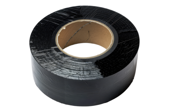 Black duct tape isolated on transparent background