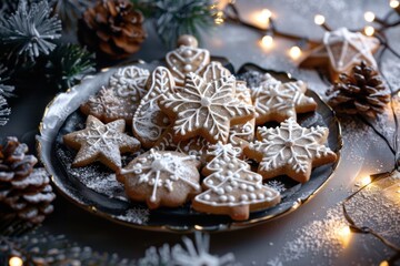 Fototapeta premium Festive Christmas Cookie Platter